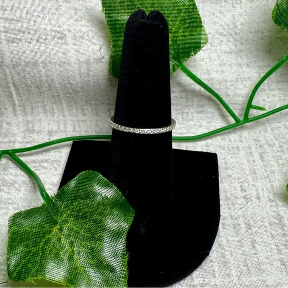 NWT Sterling Silver & Moissanite Eternity Band, Size 7 - Picture 2 of 5